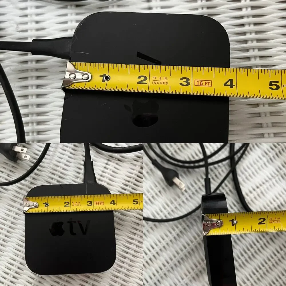 Apple TV 3rd generation HD media, model A1469, with power cable and HDMI cable
